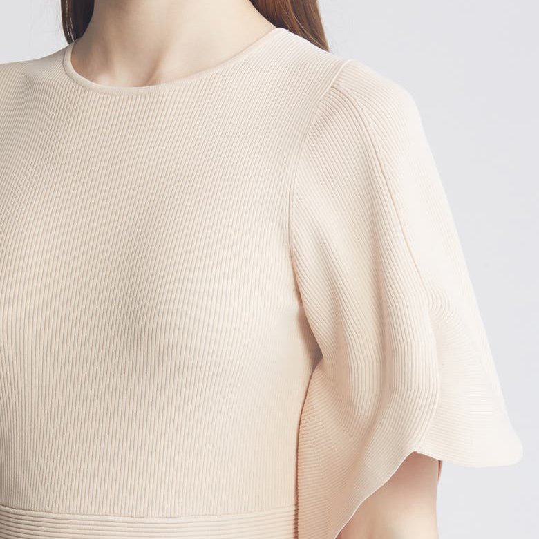 Clothing Manufacturer Soft Women Custom Cotton Spandex Elastic O-neck Plain Rib Mini Dress