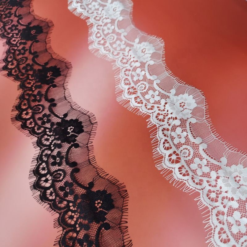 Black and White eyelashes new lace designs nylon tulle garment accessory eyelashes lace