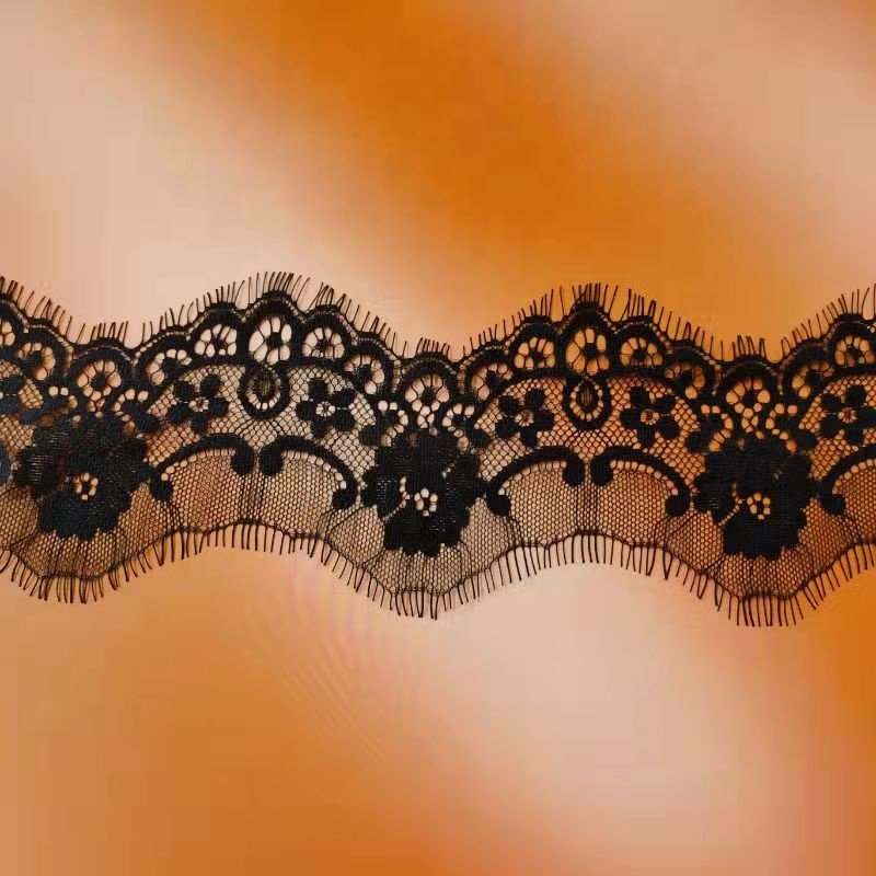 Black and White eyelashes new lace designs nylon tulle garment accessory eyelashes lace