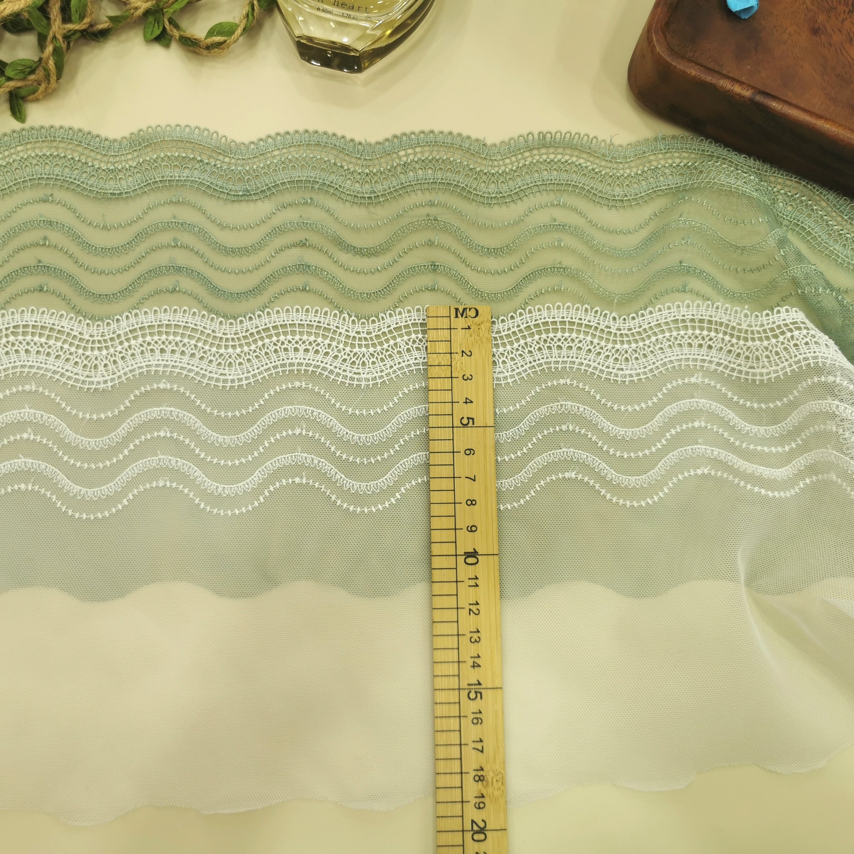 Wholesale Factory chantilly Garment Underwear accessories Shiny Embroidery Tulle Lace Trim Mesh Lace trim