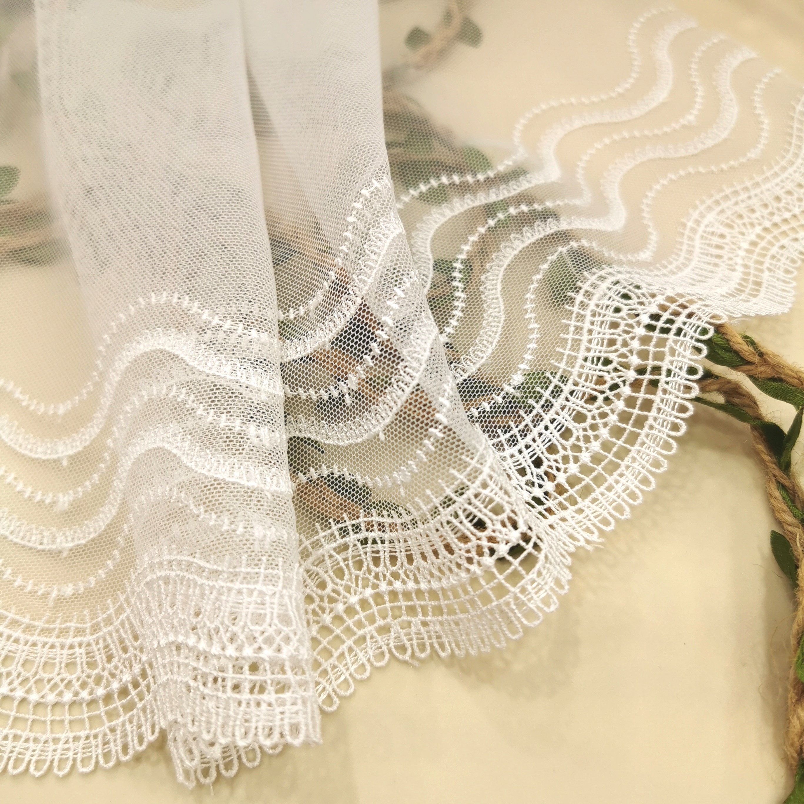 Wholesale Factory chantilly Garment Underwear accessories Shiny Embroidery Tulle Lace Trim Mesh Lace trim