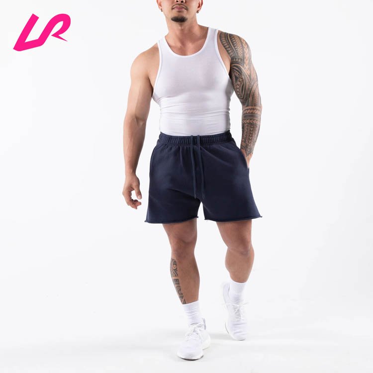 Custom Logo Men Muscle Fitted Singlet Ribbed Tops Quick Dry Gym Fitness 100% Cotton Sleeveless Top Spandex Rib Tank Top