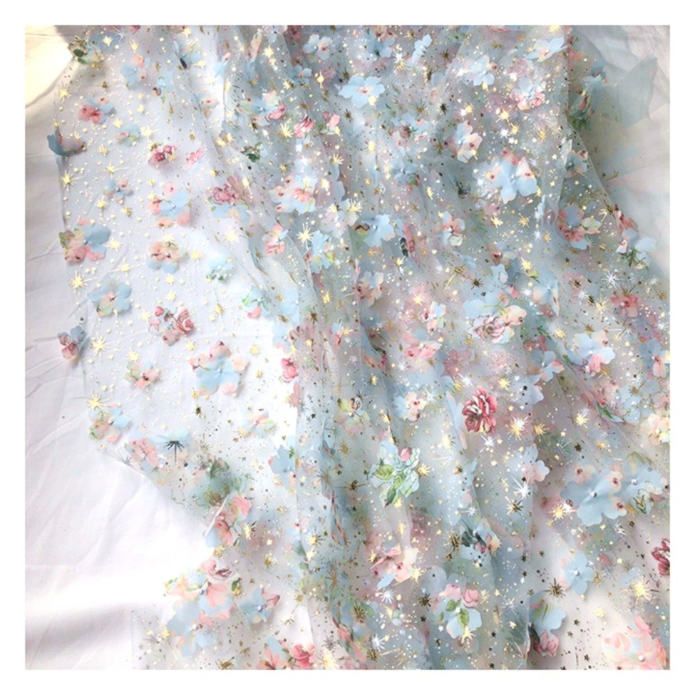 New Arrival Polyester Tulle Embroidery Foil Fabric for Women's Garment