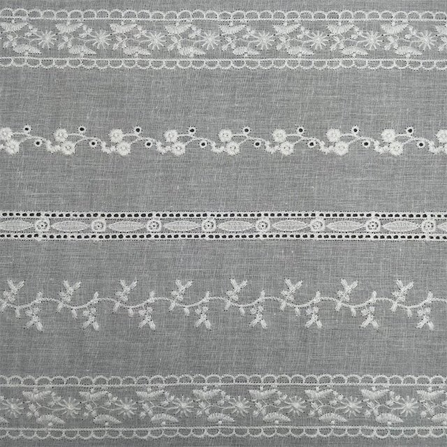 TUTON Top Quality TC Cotton French Beaded Lace Embroidery Fabric For Dress