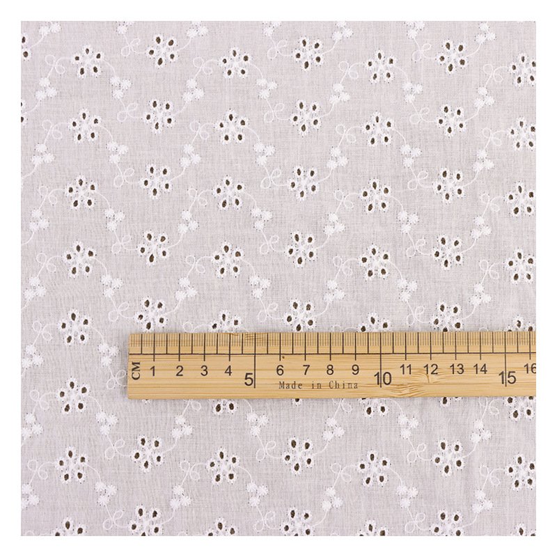 Custom Pattern 100 Cotton Solid Knitted Jacquard Fabric Floral Embroidery Fabric Eyelet Fabric Cotton For Shirt