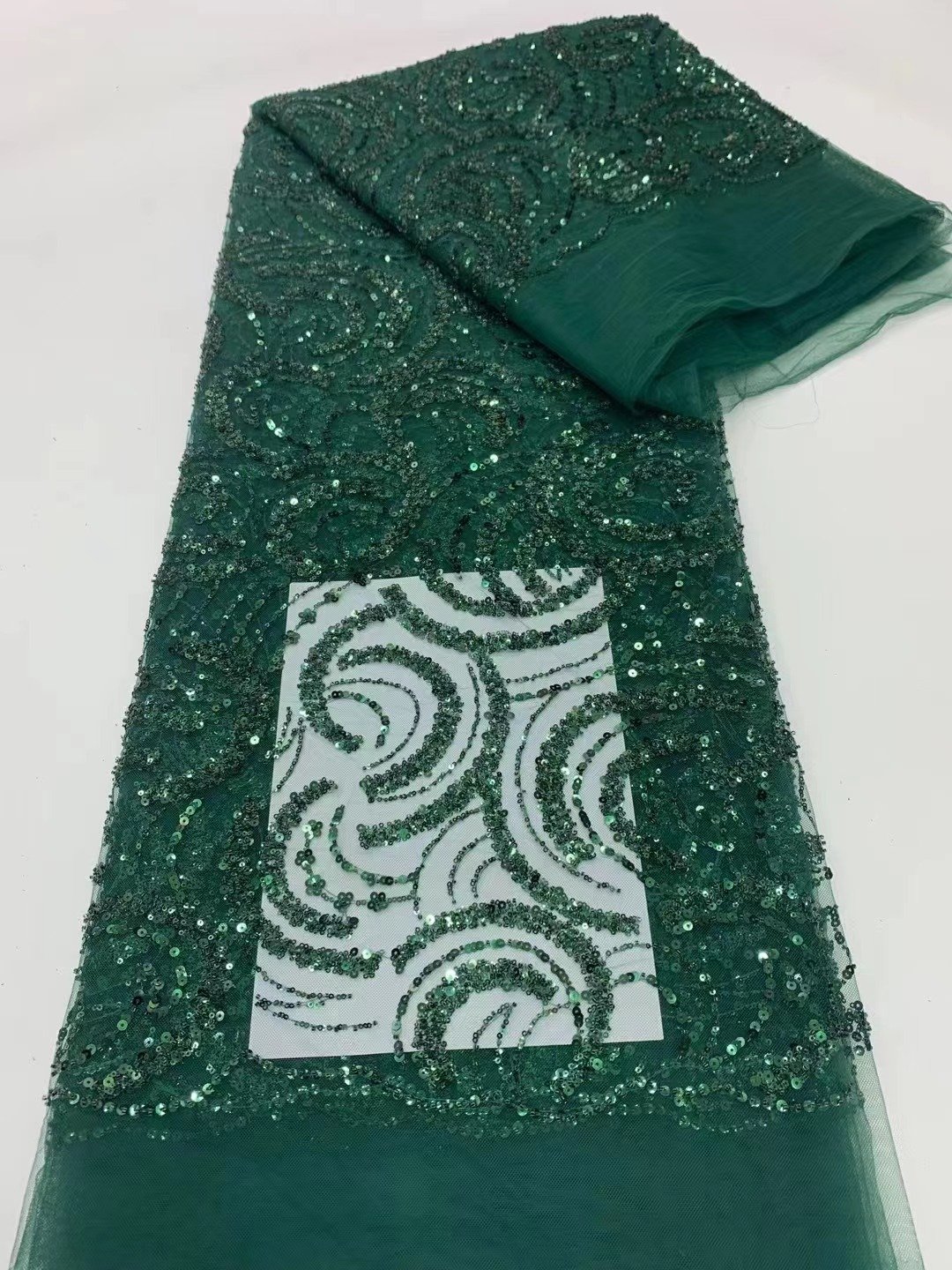 Zeal Luxury Latest Heavy Handmade Beads Lace Tulle Lace Embroidered With Sequins Fabric 5 Yards For Nigerian Wedding Party Dress