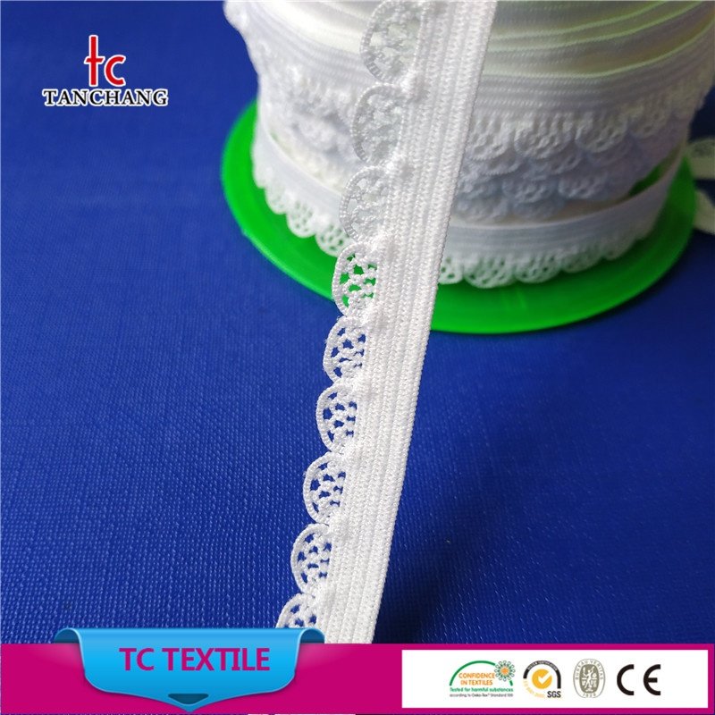 factory supply 12mm lingerie stretch lace ear design elastic webbing lace knitted elastic for underwear TCZZ64