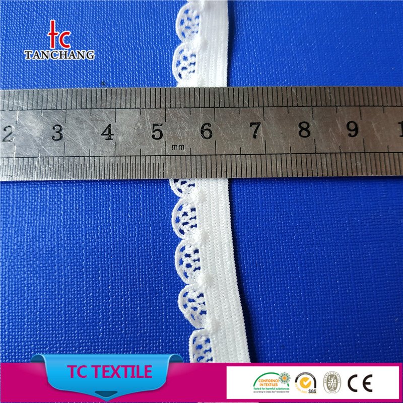 factory supply 12mm lingerie stretch lace ear design elastic webbing lace knitted elastic for underwear TCZZ64
