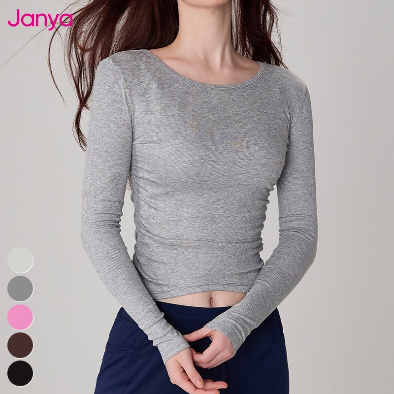 New Workout Clothing Shirts Modal Side Folds Sports Tops Crew Neck Long Sleeve Gym Fitness Tshirt Ribbed Yoga Shirt For Women