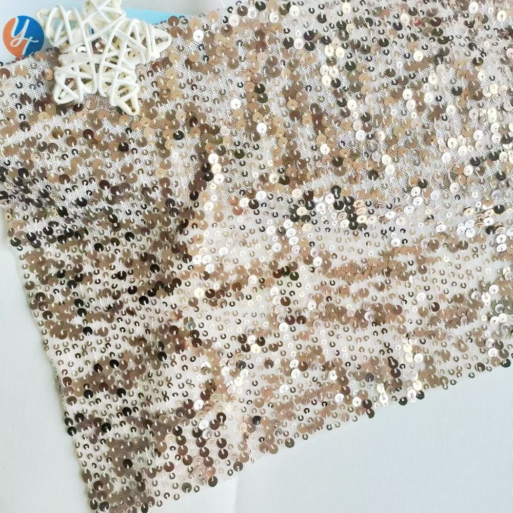 Polyester Sequin Mesh Fabric: Luxurious Sequin Embroidery Fabric for Fashionable Garments