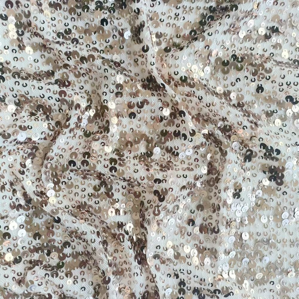 Polyester Sequin Mesh Fabric: Luxurious Sequin Embroidery Fabric for Fashionable Garments