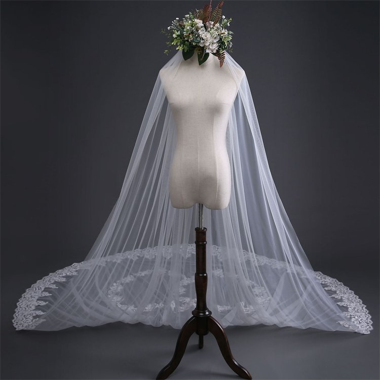 New Bridal Veil Belt Insert Comb Wedding Veil Long Lace Lace Wedding Veil
