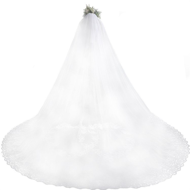 New Bridal Veil Belt Insert Comb Wedding Veil Long Lace Lace Wedding Veil