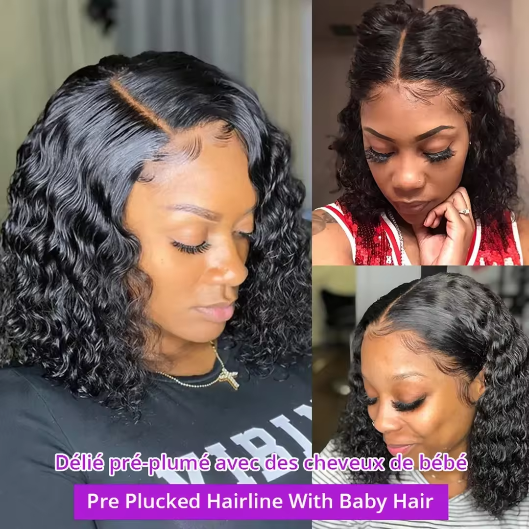 Perruques Naturel Cheveux Humain Wave Curly Short Bob Wigs Brazilian Hair Human Hair Wig Hd Lace Frontal Wigs For Black Women