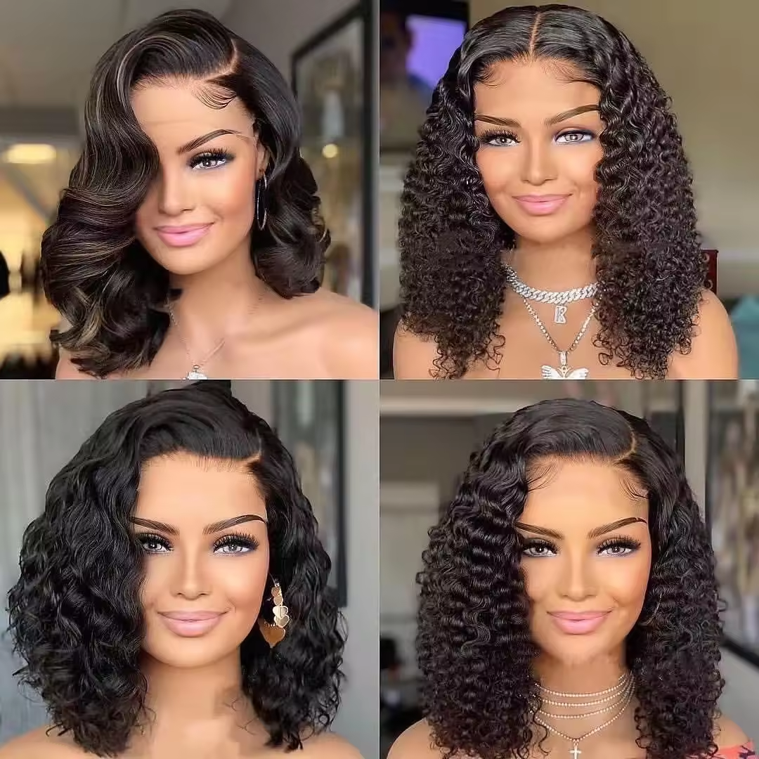 Perruques Naturel Cheveux Humain Wave Curly Short Bob Wigs Brazilian Hair Human Hair Wig Hd Lace Frontal Wigs For Black Women