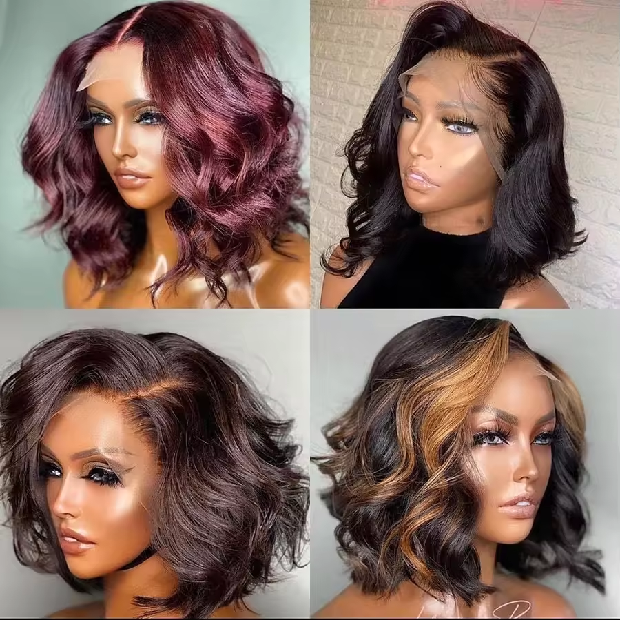 Perruques Naturel Cheveux Humain Wave Curly Short Bob Wigs Brazilian Hair Human Hair Wig Hd Lace Frontal Wigs For Black Women