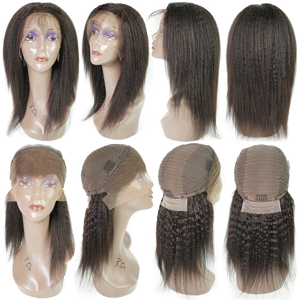 Raw Brazilian Virgin Human Hari Hd Full Transparent Lace Front Wig Pre Plucked Kinky Straight Cheap Human Hair Lace Frontal Wig