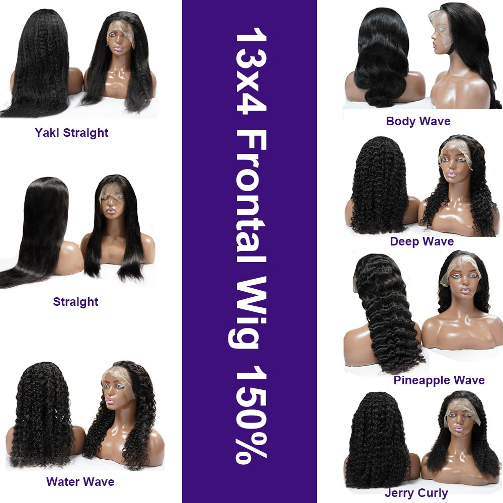 Raw Brazilian Virgin Human Hari Hd Full Transparent Lace Front Wig Pre Plucked Kinky Straight Cheap Human Hair Lace Frontal Wig