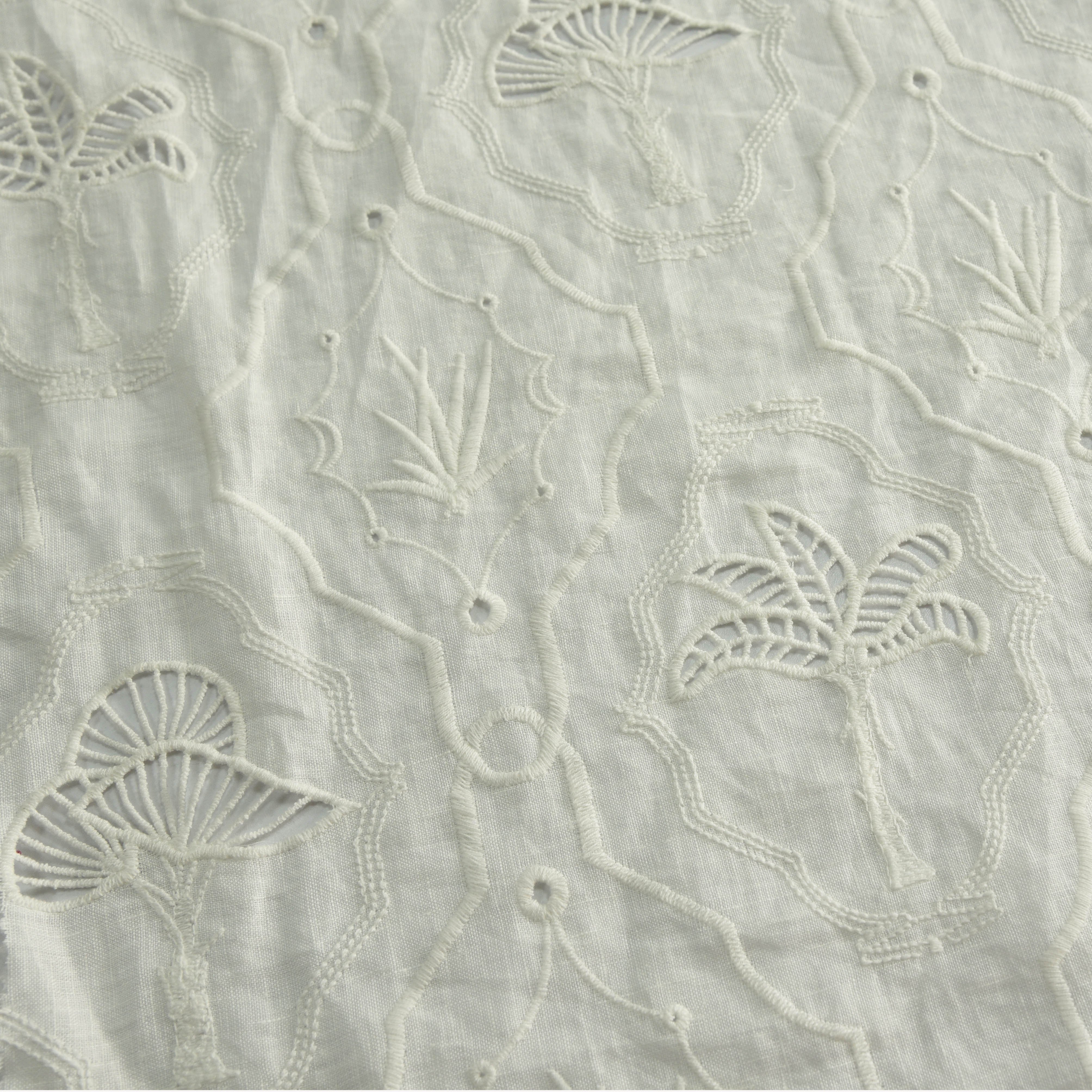 HA-18484D Wholesale 2024 fancy fashion embroidered white 3d embroidery fabric for dress