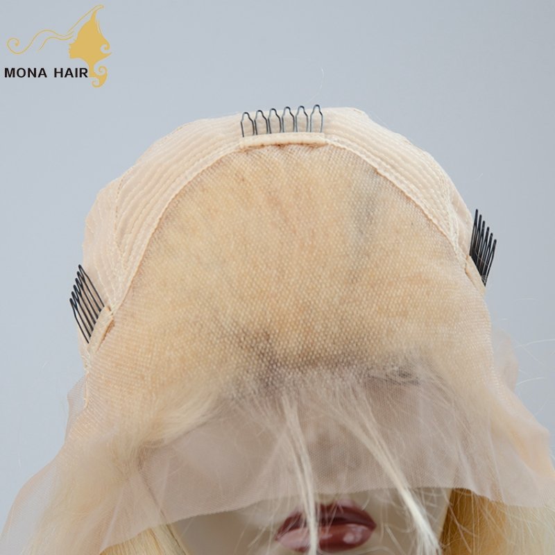 Wholesale body wave lace frontal 613 blonde wigs 100% human hair