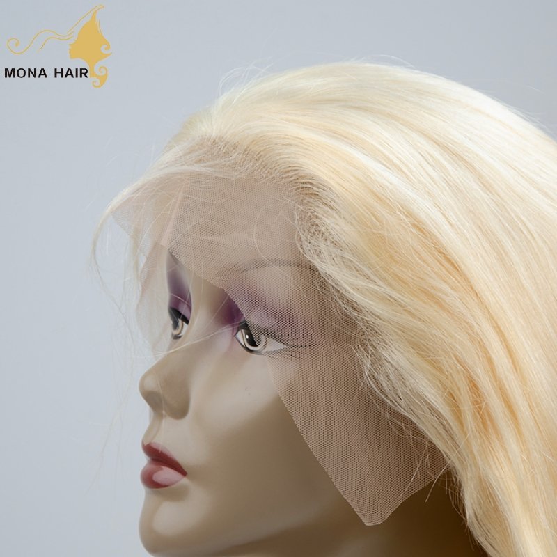 Wholesale body wave lace frontal 613 blonde wigs 100% human hair