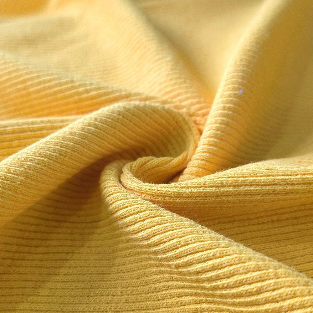 All cotton knitted rib fabric stretch 2*2 hoodie rib fabric neckline cuff hem pant waist pant leg closed