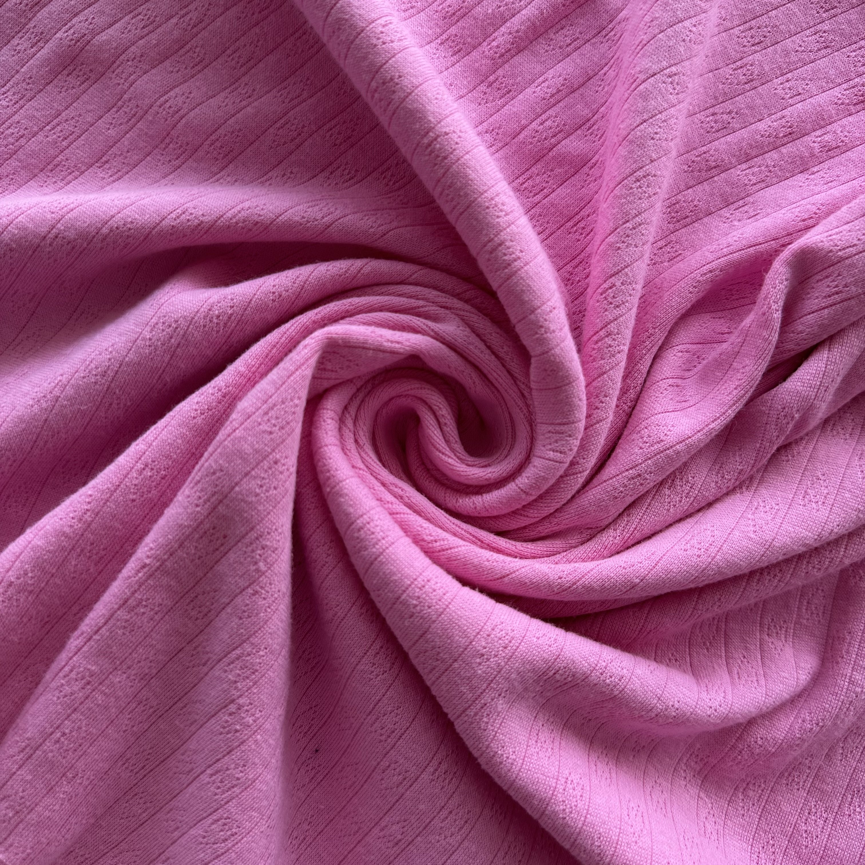 GOTS certified fabric knitted organic cotton rib pointelle