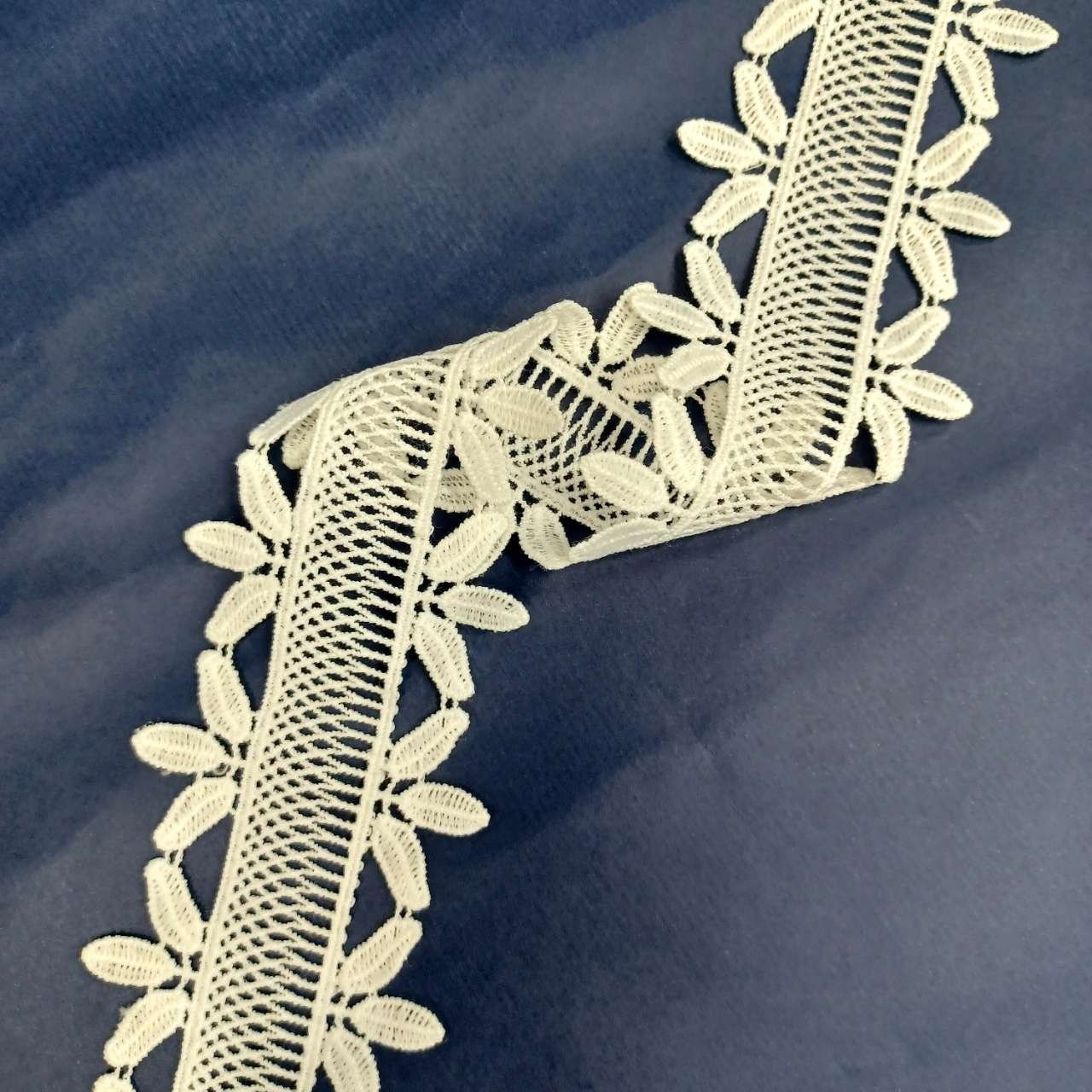 Hot sale leaf design cotton crochet lace trim