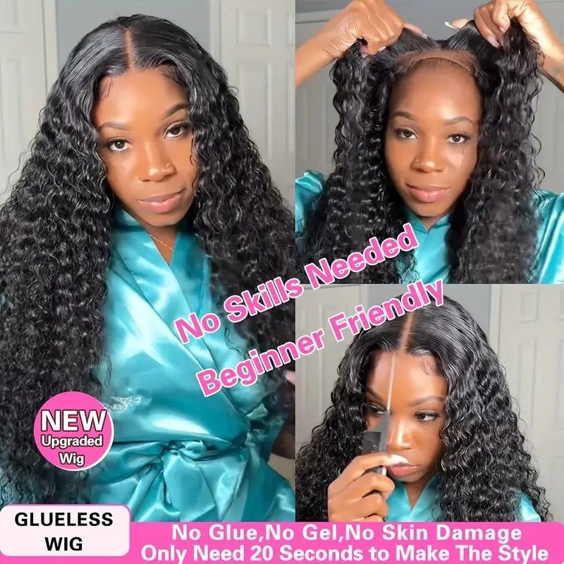 Ready Go Glueless Wigs Human Hair Pre Cut/Plucked /Bleached 5x6 13x4 13x6 Deep /Water Curly wave Lace Front Human Hair Wig