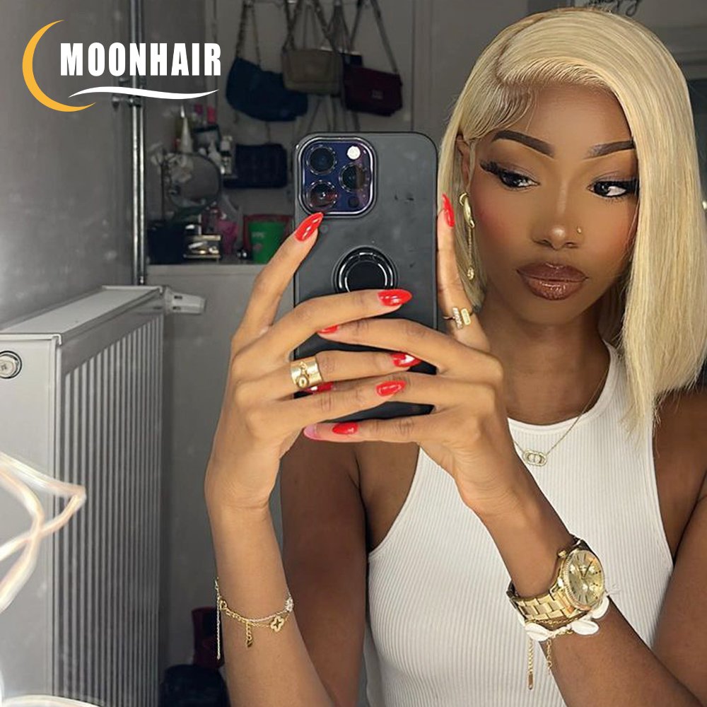 Cheap 613 Blonde Colored Bob Wig,Raw Peruvian Virgin Hair Wig Transparent Bob Full Lace Wig,Short Bob Wigs Human Hair Lace Front