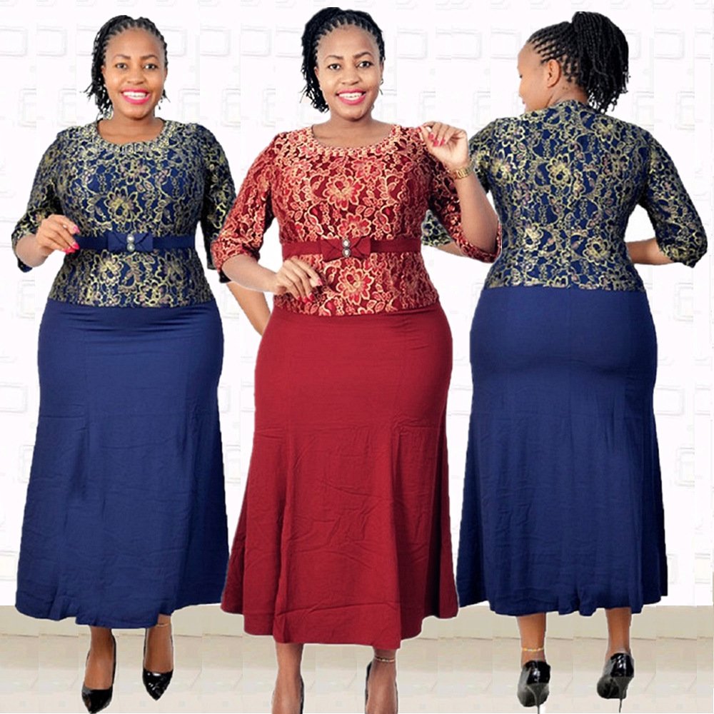 2024 2xl 6xl Hot Sale Plus-size Women's Dress New African Lace Dress