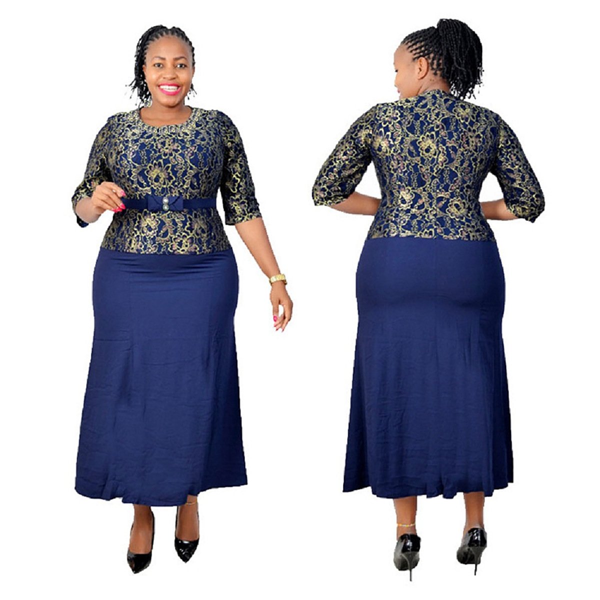 2024 2xl 6xl Hot Sale Plus-size Women's Dress New African Lace Dress