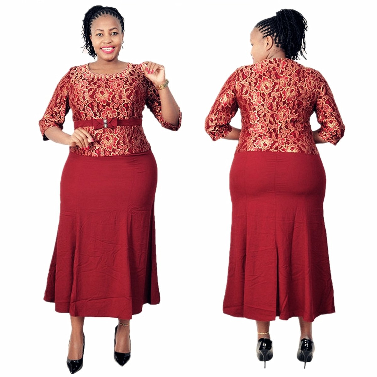 2024 2xl 6xl Hot Sale Plus-size Women's Dress New African Lace Dress