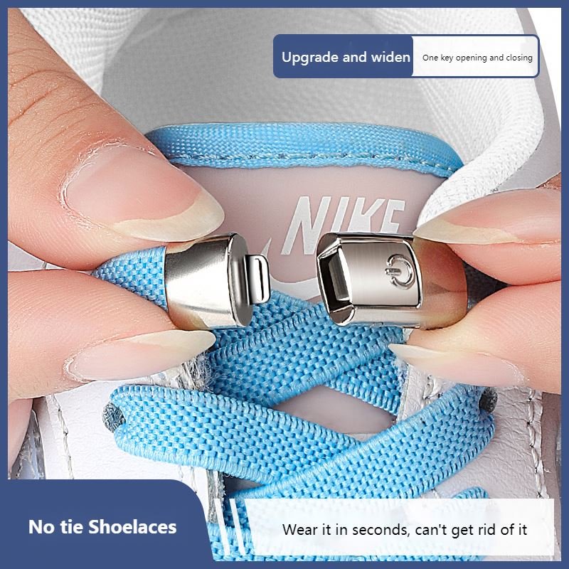 Press Lock Shoelaces without ties Elastic Laces Sneaker Kids Adult 8MM Widened Flat Shoelace for Shoes No Tie sports Shoe laces