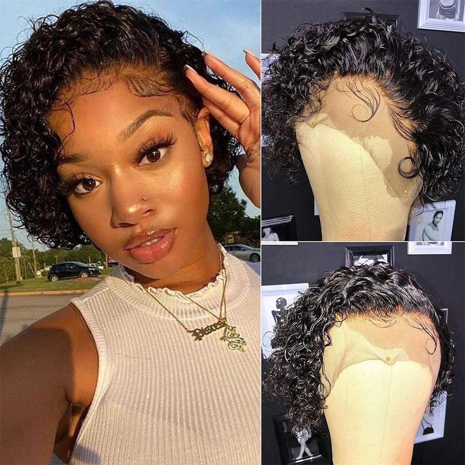 Cheap Pixie Cut Human Hair Wigs Lace Front Wigs For Black Women Raw Peruvian Hair Glueless Full Hd Lace Frontal Wigs Human Hair