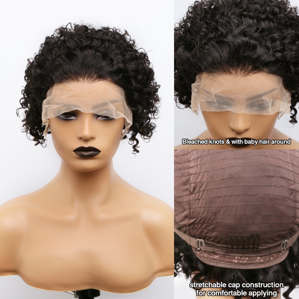 Cheap Pixie Cut Human Hair Wigs Lace Front Wigs For Black Women Raw Peruvian Hair Glueless Full Hd Lace Frontal Wigs Human Hair