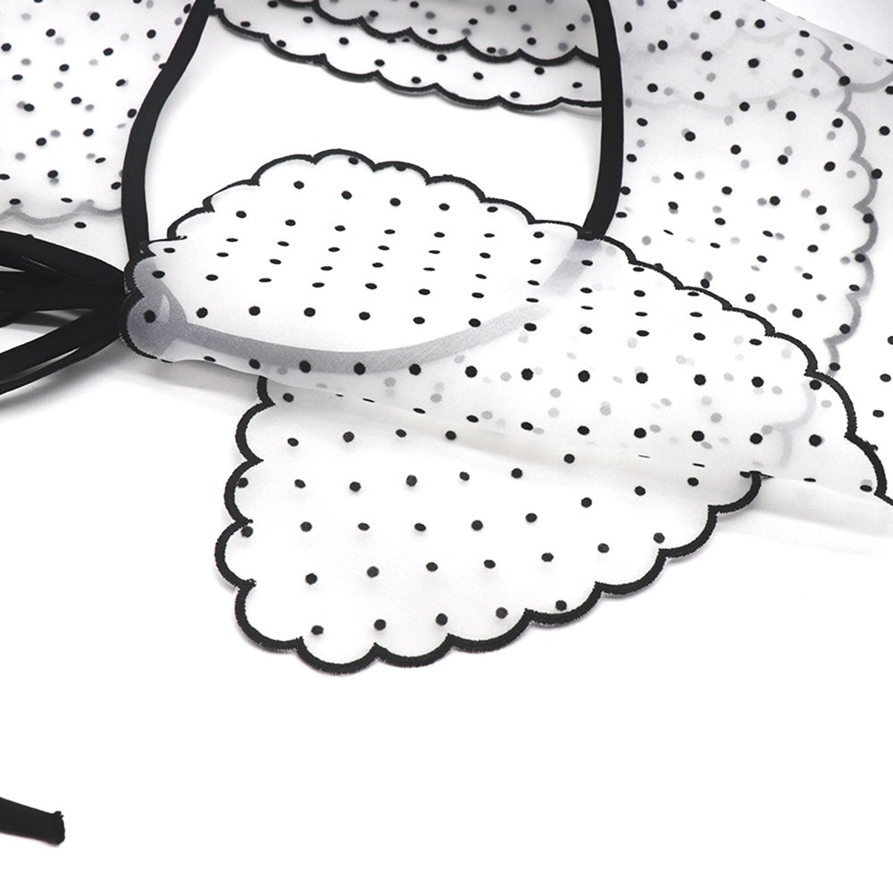 Front Tie White O-Neck Detachable Embroidery Designs Dress Accessories Lace White Organza Ladies Female Fake Collar For Dress