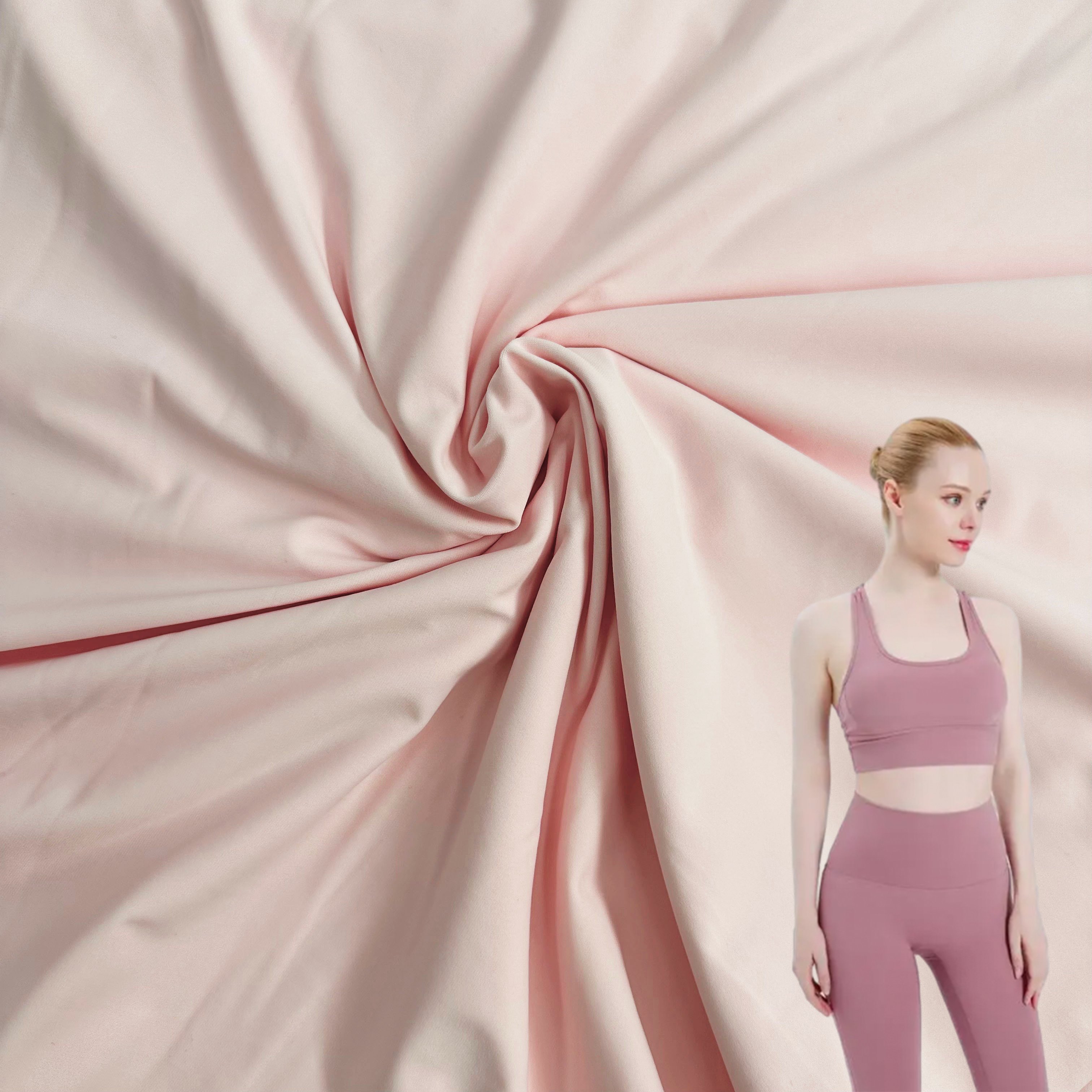 Wholesale lulu double face 4way stretch 230gsm 87% polyamide 13% spandex fabric for yoga wear leggings sportswear