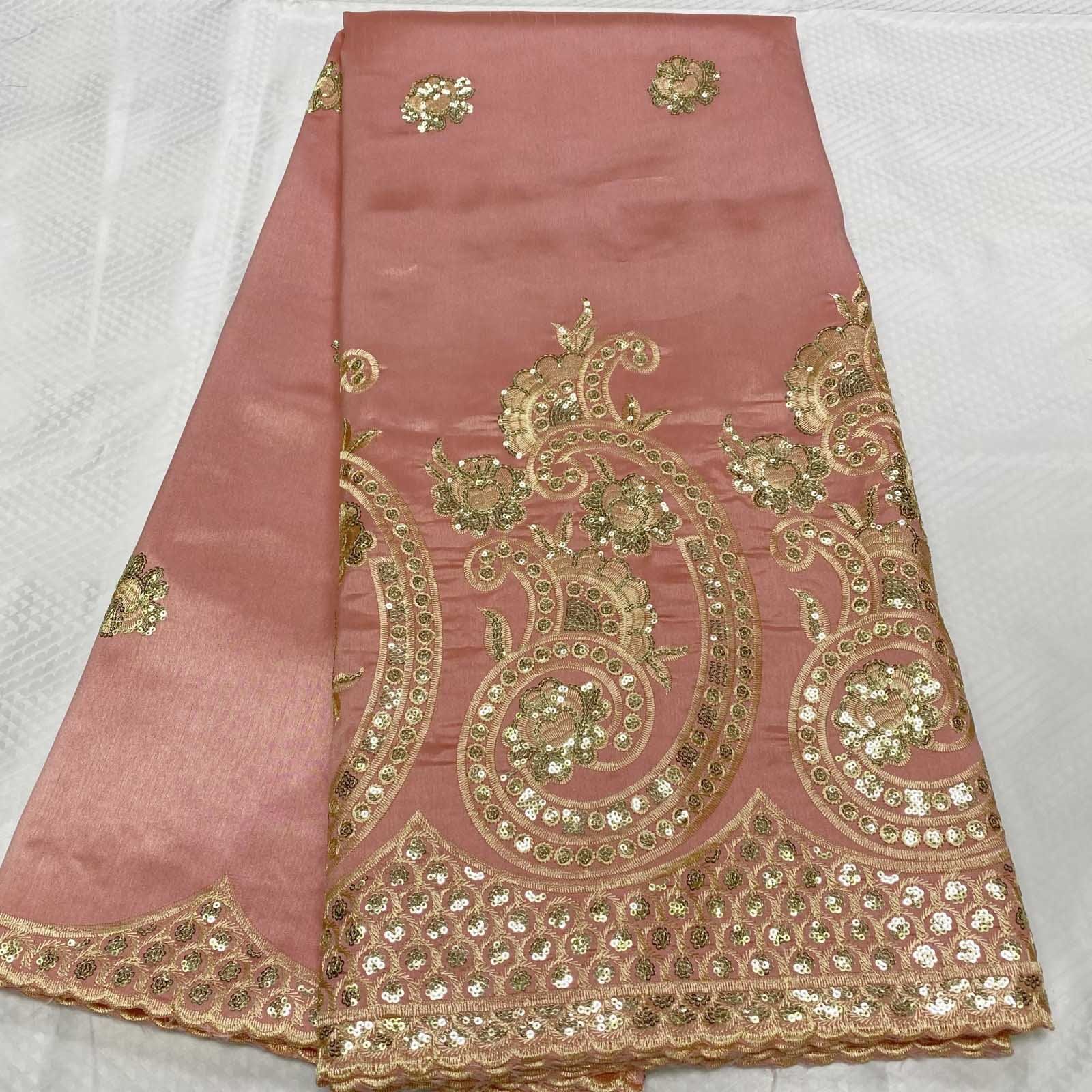 african george fabric with blouse High Quality george lace with sequins 2024 hot sale