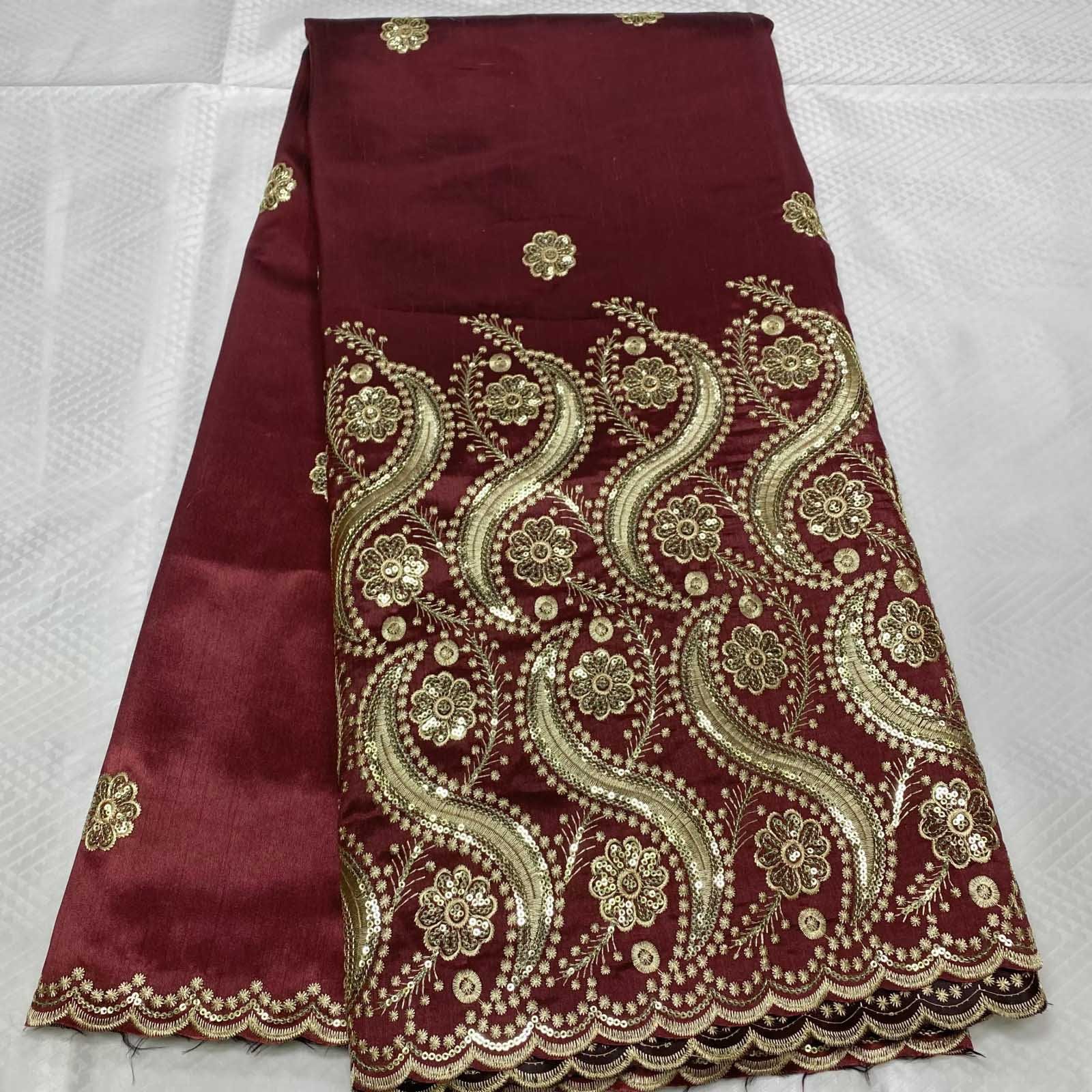 african george fabric with blouse High Quality george lace with sequins 2024 hot sale
