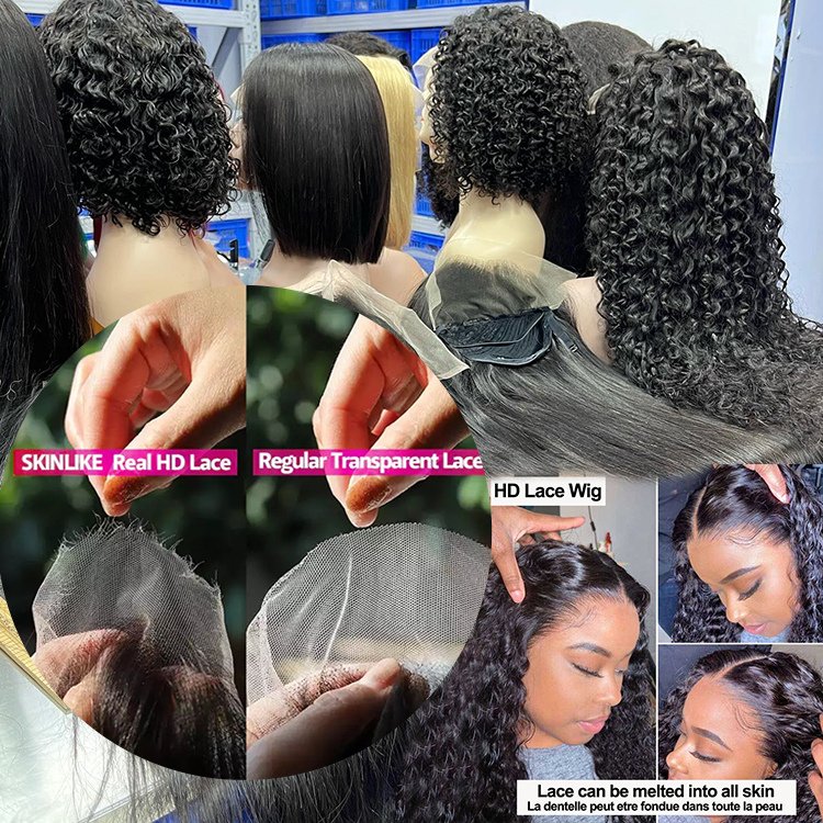 Wholesale Raw Indian Hair Short Bob Kinky Curly Front Wigs Glueless Full HD Lace Frontal Wigs Natural Human Hair For Black Women