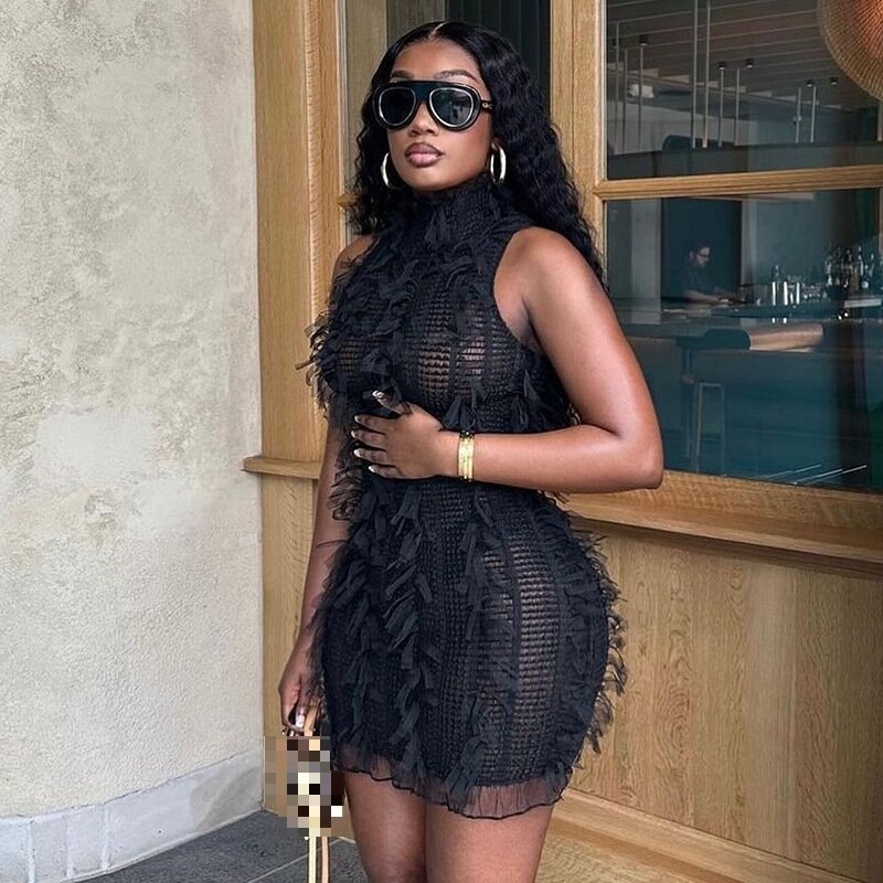 Sharee Summer Best Selling Sexy Bodycon Knit Dress Off Shoulder Sleeveless Rib Neck Mini Stripe Club Dress Women
