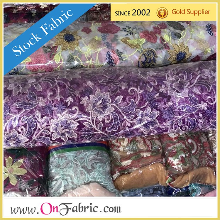 51"/52" Mutli Color Embroidery Mesh Fabric 100% Polyester For Upholstery