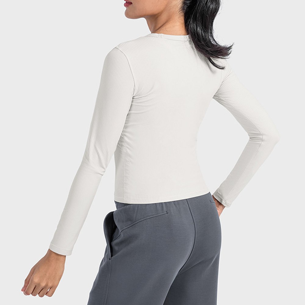 Wear Resistant Not Easily Deformed High Elastic Breathable Finely Pitted Threaded Fabric Skin Friendly Long-Sleeved