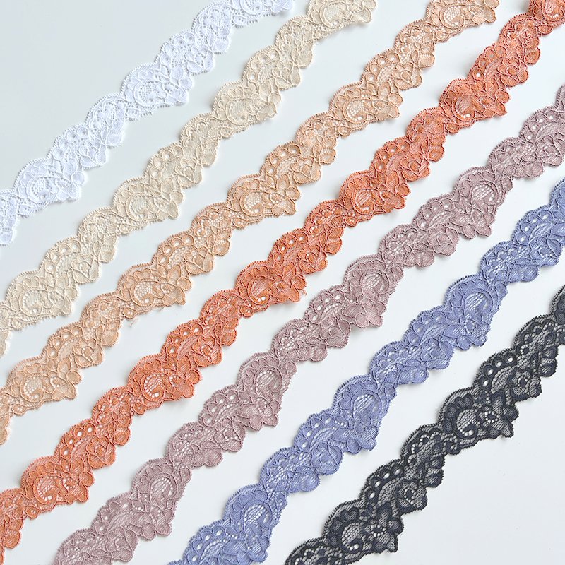 Factory Stock White 1-5cm Elastic Lace Fabric Embroidery Lace Trim Materials For clothing