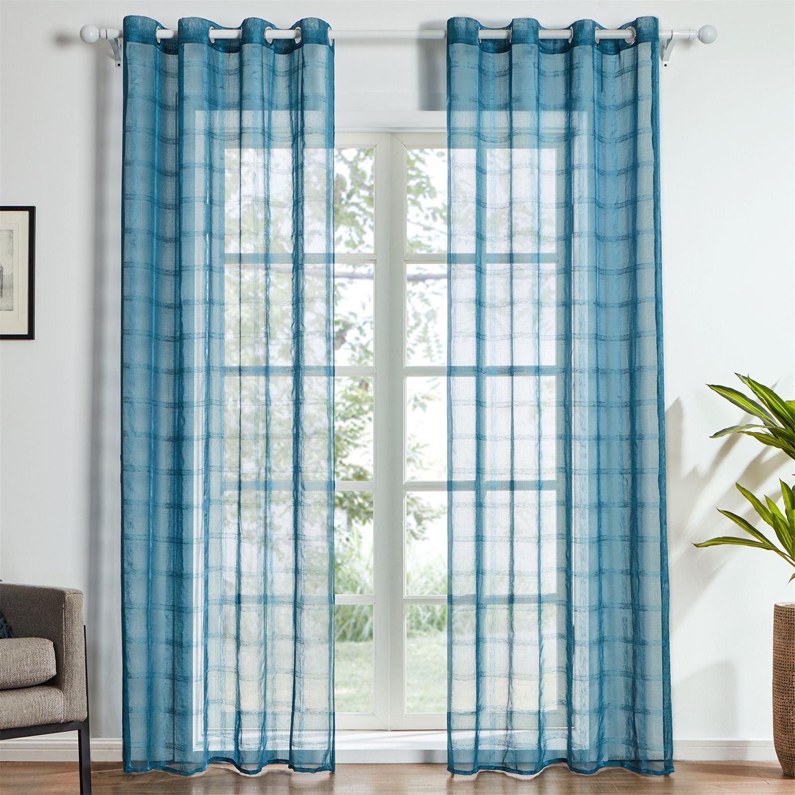 2024 OEM Manufacture Custom Amazon's best-selling pastoral mesh tulle fabric voile curtain sheer fabric