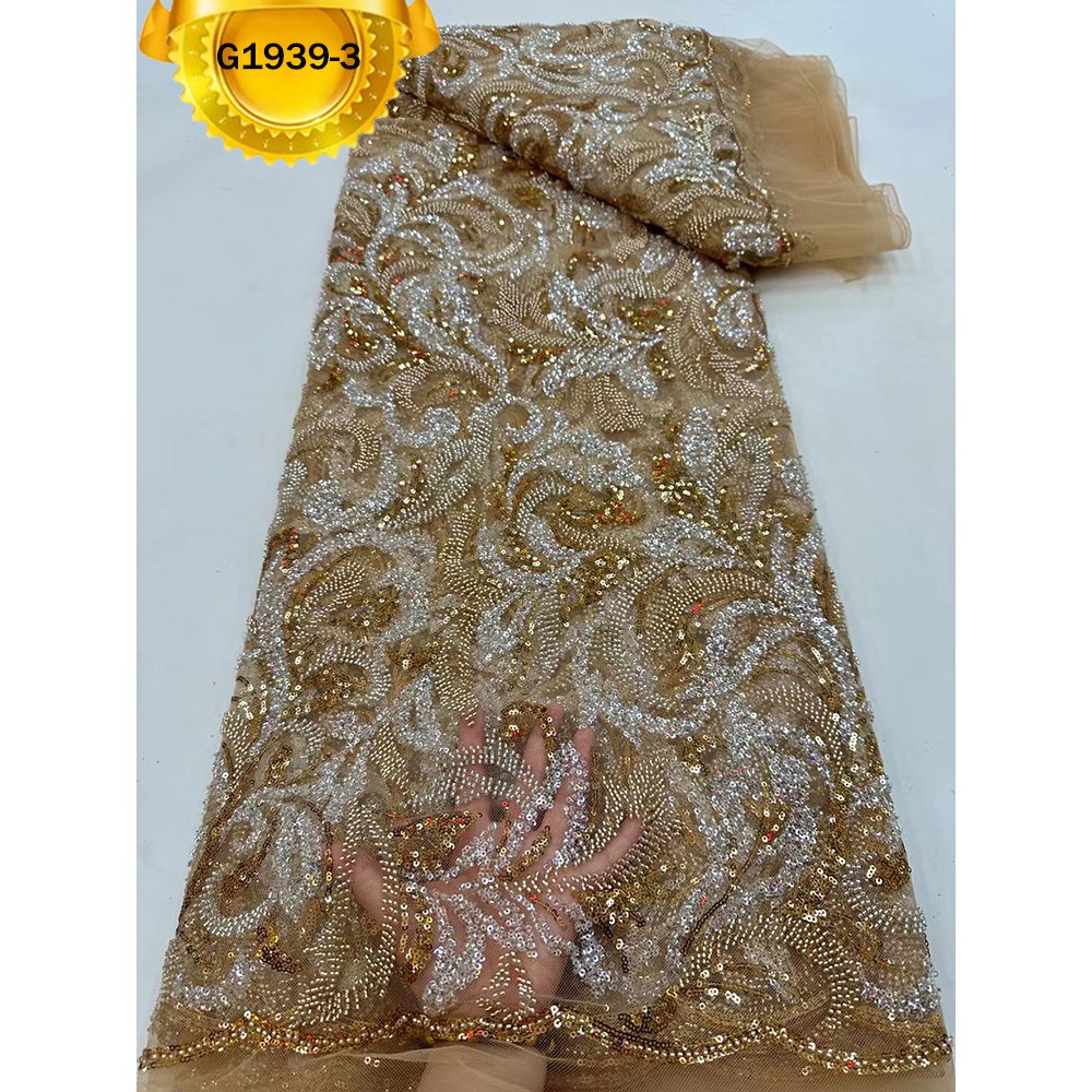 Wholesale Fabric Black Tulle Lace with Sequins Embroidery for Beauty Party Dress Making