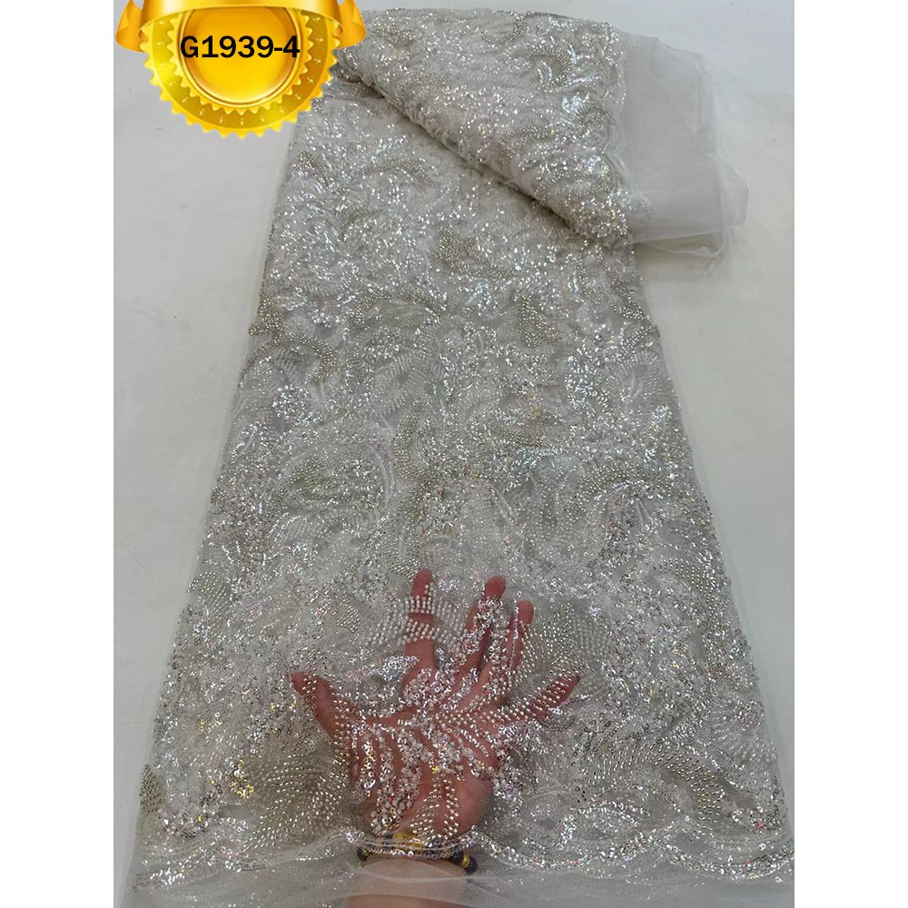 Wholesale Fabric Black Tulle Lace with Sequins Embroidery for Beauty Party Dress Making