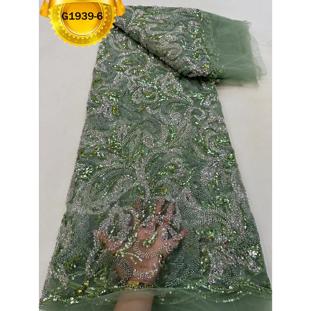Wholesale Fabric Black Tulle Lace with Sequins Embroidery for Beauty Party Dress Making