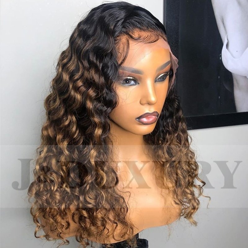 Lace Front Wigs Ombre 99J Red Hair Deep Curly Full Lace Human Hair Wigs for Black Factory Hot Sale High Quality Malaysian Women